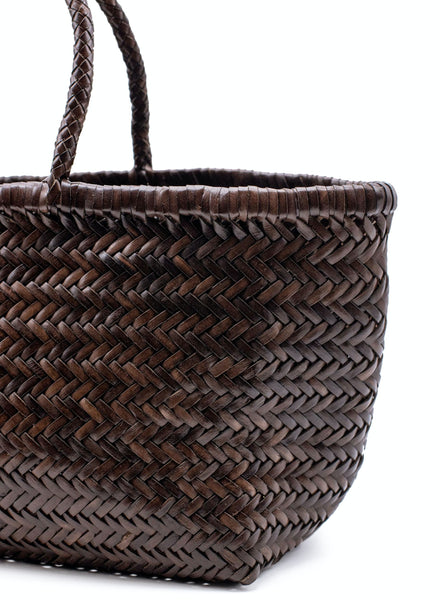 DRAGON DIFFUSION Large Dark Brown Triple Jump Basket Bag - Detail 1