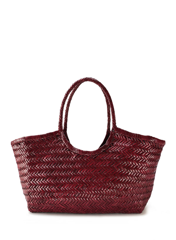 DRAGON DIFFUSION - Large Dark Red Nantucket Basket Bag - front