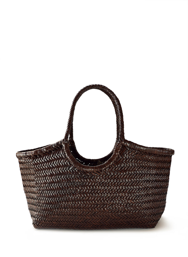 DRAGON DIFFUSION - Large Dark Brown Nantucket Basket Bag - front