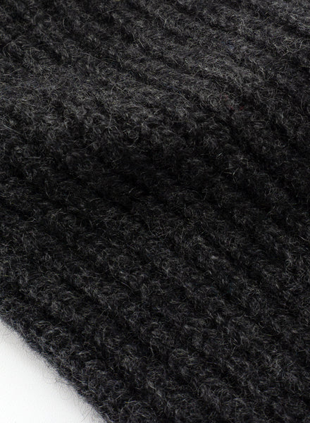 JANECARR - Set Of Two Men’s Ribbed  Cashmere Socks, Charcoal And Black - Charcoal Detail