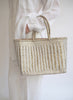 Pewter and White Big Bali Basket Bag - DRAGON DIFFUSION