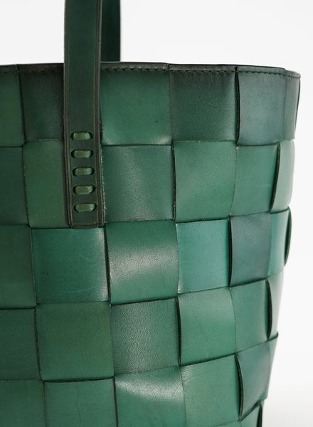 DRAGON DIFFUSION - Forest Green Leather Japan Tote - Detail