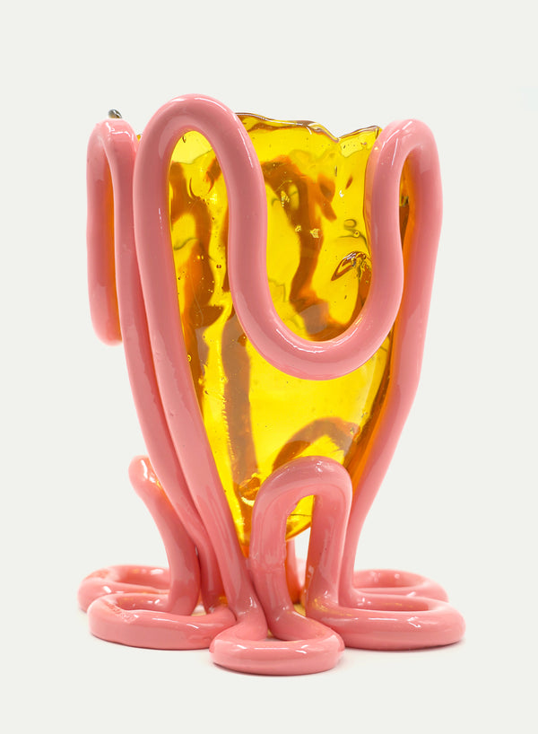 GAETANO PESCE - Indian Summer Vase - Clear Amber Dark Salmon - Lead Image