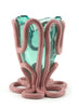GAETANO PESCE - Indian Summer Vase - Clear Aqua and Mauve - Front