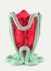 GAETANO PESCE - Indian Summer vase - Clear Red and Matt Aqua - Front