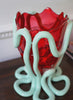 GAETANO PESCE - Indian Summer vase - Clear Red and Matt Aqua - Lifestyle 