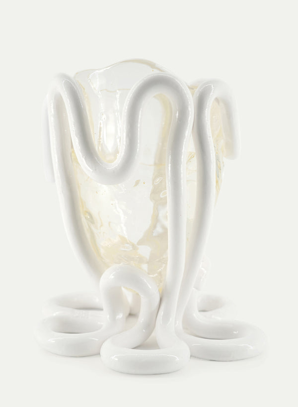 GAETANO PESCE - Indian Summer vase - Clear and Matt White - Front