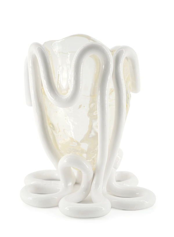 GAETANO PESCE - Indian Summer vase - Clear and Matt White - Front