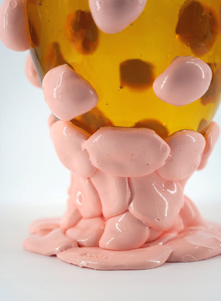 GAETANO PESCE - Nuggest Vase - Amber and Matt Salmon - Detail 