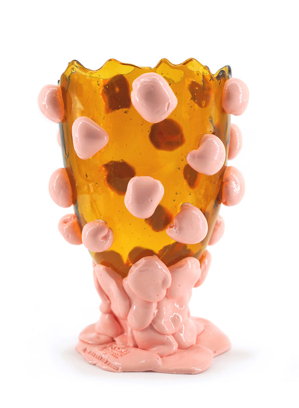 GAETANO PESCE - Nuggest Vase - Amber and Matt Salmon - Front