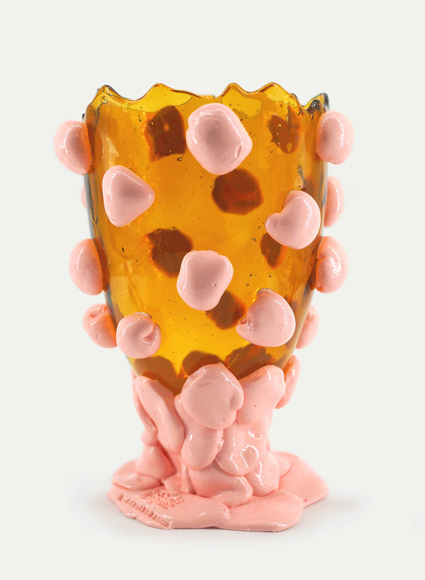 GAETANO PESCE - Nuggest Vase - Amber and Matt Salmon - Front