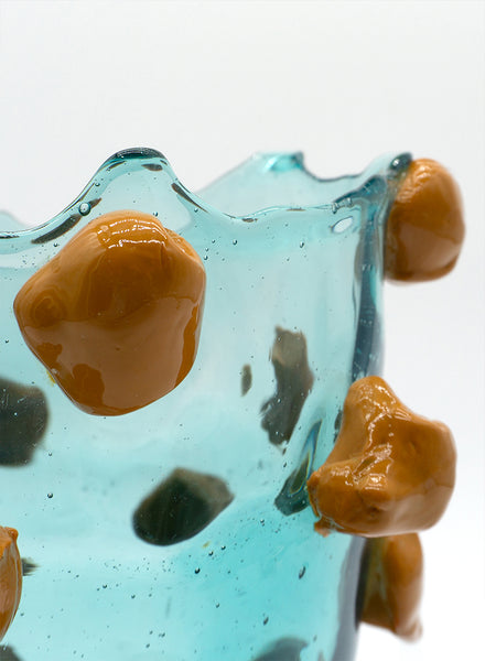  GAETANO PESCE BY CORSI DESIGN - NUGGET VASE, AQUA, OCHRE AND FUCHSIA - Detail 1