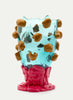 GAETANO PESCE - Nugget Vase Extc - Aqua and Matt Ochre and Base Matt Fuchia - Front