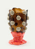 GAETANO PESCE - Nugget Vase Extc - Brown Champagne and Base Orange - Front