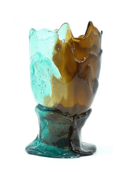 GAETANO PESCE - Twins C Vase, Aqua and Brown - 1
