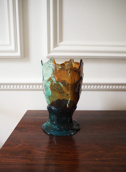 GAETANO PESCE - Twins C Vase, Aqua and Brown - Lifestyle