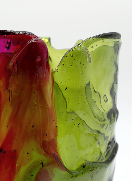 GAETANO PESCE BY CORSI DESIGN - TWINS C VASE, BOTTLE GREEN AND FUCHSIA - Detail 1