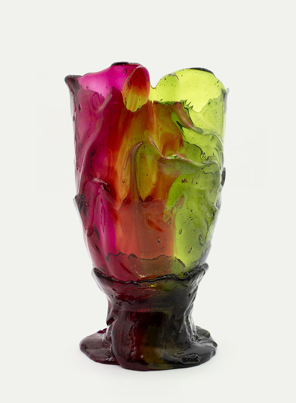 GAETANO PESCE - Twins C Vase - Bottle Green and Fuchsia - Front
