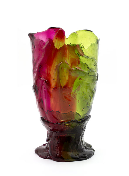 GAETANO PESCE BY CORSI DESIGN - TWINS C VASE, BOTTLE GREEN AND FUCHSIA - Front