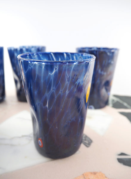 Set of Six Goti de Fornasa Murano Tumblers - Navy - 3