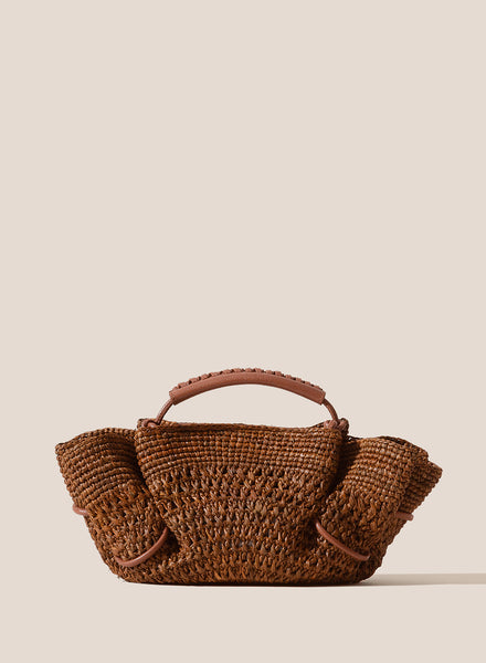 HEREU - Arta Mini Raffia Shoulder Bag - Tan - Front