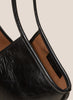 HEREU - Calella Distressed Leather Tote, Black - Detail 1