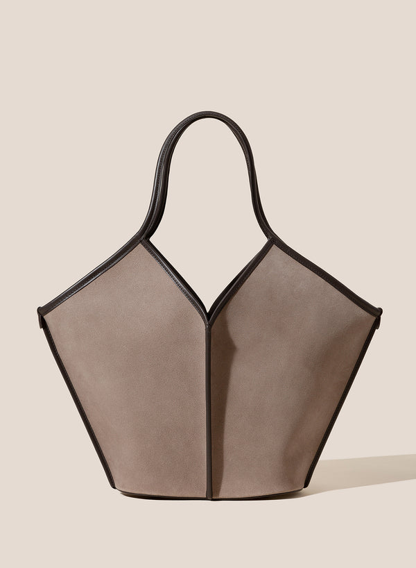 HEREU - Calella Grey Suede Tote - Front