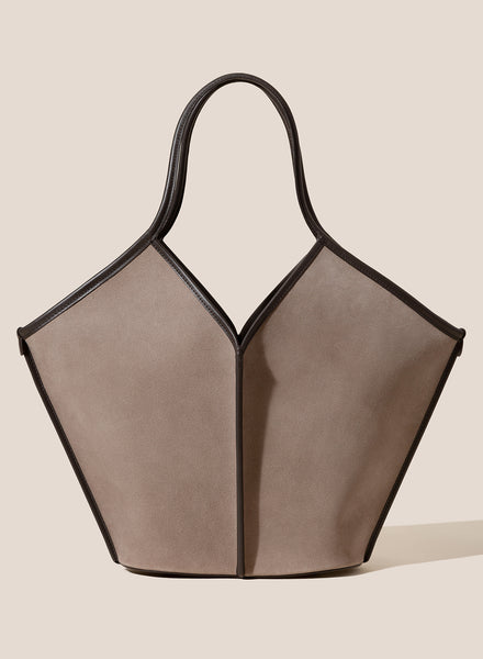 HEREU - Calella Grey Suede Tote - Front