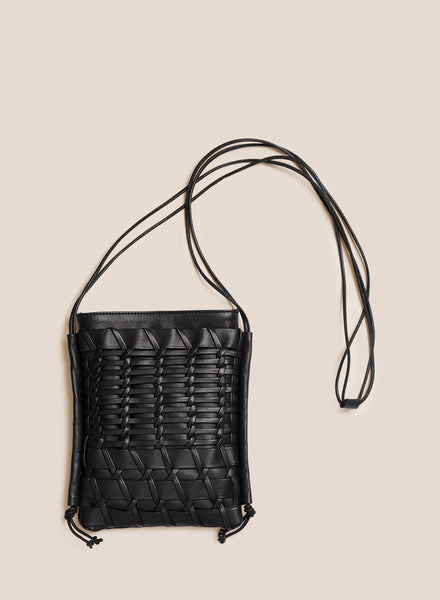 HEREU - Trena Leather Crossbody Bag, Black - Front