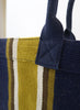 THE CABANA BAG - Navy Blue Striped Cotton and Jute Tote - detail 2