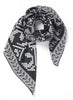 THE BOHÈME FOULARD - Monochrome printed silk twill scarf - tied