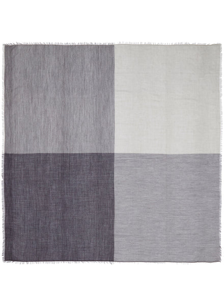 THE MOSAIC SQUARE - Tonal grey cashmere scarf - flat
