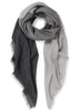 THE MOSAIC SQUARE - Tonal grey cashmere scarf - tied