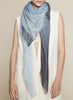 THE WAVE CARRÉ - Blue grey hand painted cashmere dégradé square - model