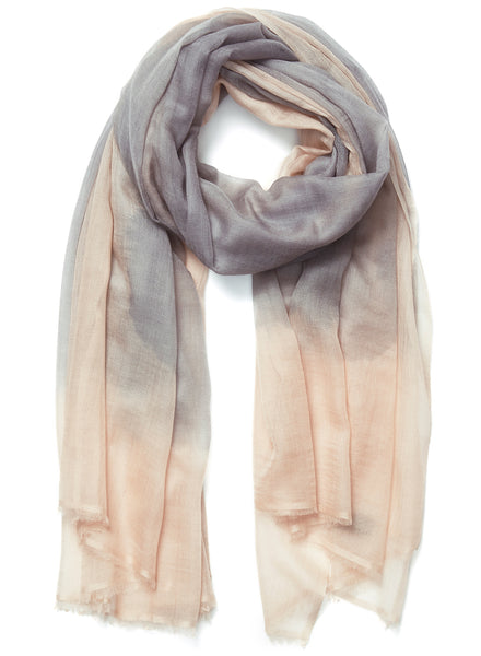 JANECARR - 230447-0816 - The Two Tone Wrap - Cashmere - Col. Pearl - Tied