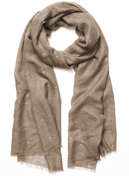 JANECARR - 230418B-4322 - The Crystal Wrap - Cashmere - Col. Taupe - Tied