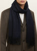 THE PALIO SCARF - Navy large cashmere fringed scarf - male model 1