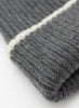 JANECARR - The Ribbed Cashmere Beanie, Grey And White - Detail