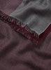 THE DOUBLE - Burgundy and grey dual weave pure cashmere woven scarf - tied