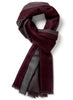 THE DOUBLE - Burgundy and grey dual weave pure cashmere woven scarf - tied