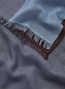 THE DOUBLE - Blue and brown dual weave pure cashmere woven scarf - detail