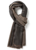 THE DOUBLE - Neutral dual weave pure cashmere woven scarf - tied