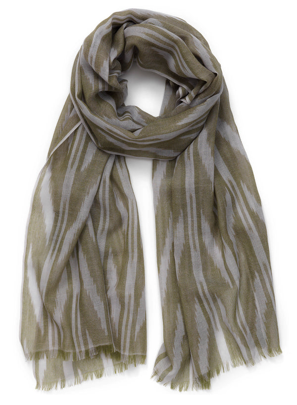 JANECARR - The Zig Zag Scarf In Cashmere, Bamboo - Tied