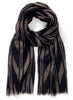 JANECARR - The Zig Zag Scarf in Cashmere, Navy - Tied