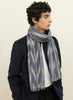 JANECARR - The Zig Zag Scarf in Cashmere, Sky - Model