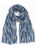 THE ZIG ZAG SCARF - Pale blue two tone pure cashmere woven scarf - tied