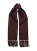 THE CHECK FRINGED SILK SCARF - Burgundy pure silk jacquard scarf - Tied