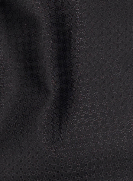 THE CHECK FRINGED SILK SCARF - Black pure silk jacquard scarf - Detail