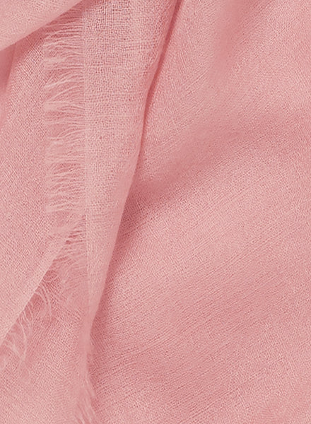 JANECARR - THE SHEER FRAY SQUARE IN FINE CASHMERE, MALLOW - DETAIL