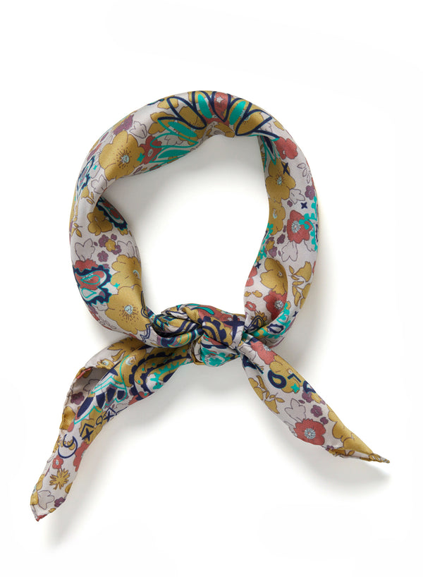 JANECARR 200134B-0215 - The Pixie Petit Foulard - Silk Twill - Col. Lichen - Tied